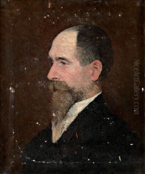 Portrait D'homme Pointilliste (autoportrait Suppose De L'artiste) - view 1