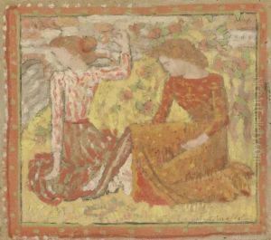 Deux Jeunes Filles Dans Un Verger (projet Pour Une Tapisserie)