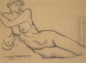 Liegender Aufgestutzter Akt by Aristide Maillol