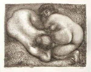 < Deux Femmes Dans L'herbe >. by Aristide Maillol