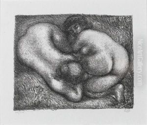 Deux Femmes Dans L'herbe by Aristide Maillol