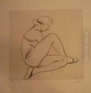 Femme Assise De Profil A Droite, Un Genou Plie, Un Genou Releve. 1927. by Aristide Maillol