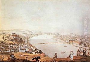 View of Pest-Buda from the Gellerthegy 1817 by Andras Petrich