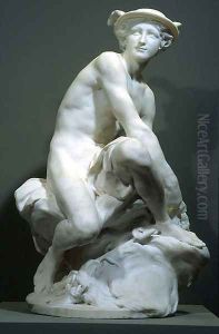 Mercure attachant ses talonnieres (Mercury Attaching his Wings) by Jean-Baptiste Pigalle