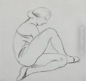 Femme Assis De Profil Droite, Un Genou Pli , Un Genou Relev Femme Assis De Profil Droite, Un Genou Pli , Un Genou Relev