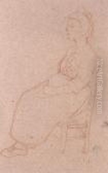 Femme Assise De Profil - view 1
