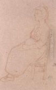 Femme Assise De Profil