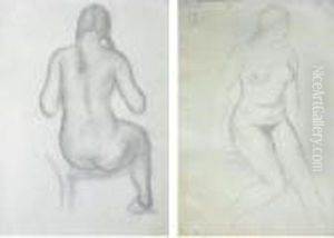 Femme Nue Assise (dina), A Double-sided Drawing