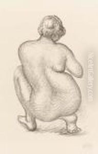 Femme Accroupie De Dos