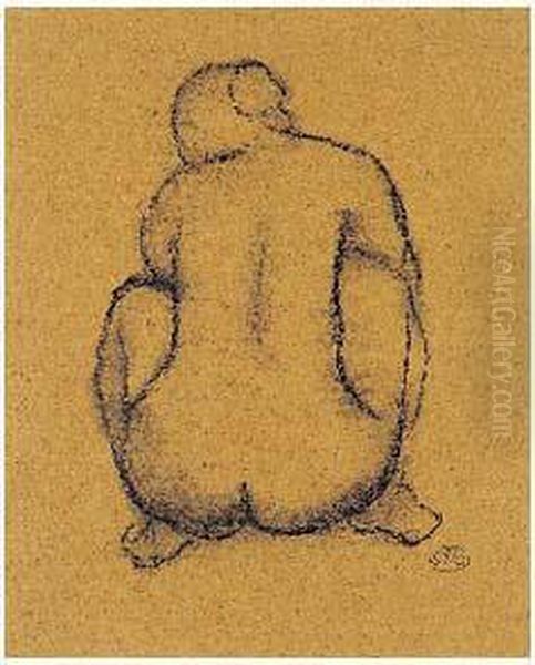 Femme Accroupie, Vue De Dos - view 1