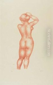 Femme Nue De Dos, Bras Droit Releve Au-dessus De La Tete by Aristide Maillol