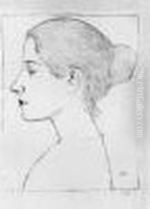 Profil De Jeune Fille. Vers 1893-1895. by Aristide Maillol