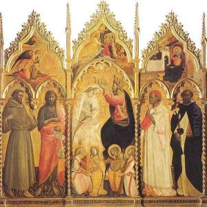 The Coronation of the Virgin, with Angel Musicians and Saints by Giovanni del Ponte (also known as Giovanni di Marco)