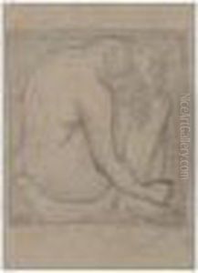 A Female Nude Seated, Turned To The Right. by Aristide Maillol