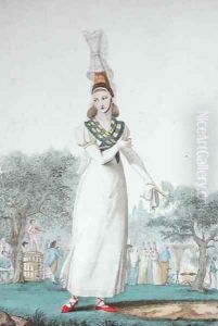A Cauchoise in the traditional costume for feast days, engraved by Gatine c.1830 by Pecheux, Benoit