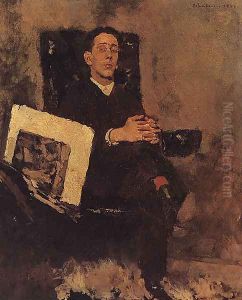 Manuel Gustavo, oil on wood, 1884 by Columbano Bordalo Pinheiro