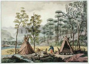 Burial Customs, New Holland, plate 63 from Le Costume Ancien et Moderne, by Jules Ferrario, published c.1820s-30s