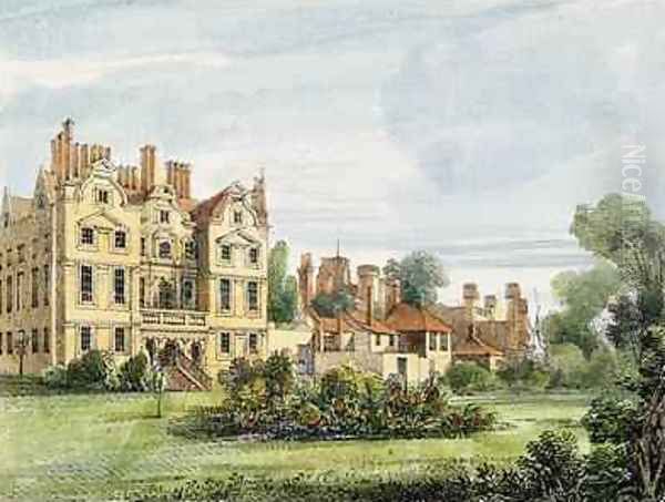 North Front, Old Palace, from the Queens Garden, plate 5 from Kew Gardens A Series of Twenty-Four Drawings on Stone, engraved by Charles Hullmandel 1789-1850 published 1820 - view 1