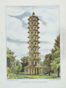 Pagoda, Kew Gardens, plate 9 from Kew Gardens A Series of Twenty-Four Drawings on Stone, engraved by Charles Hullmandel 1789-1850 by Papendiek, George Ernest