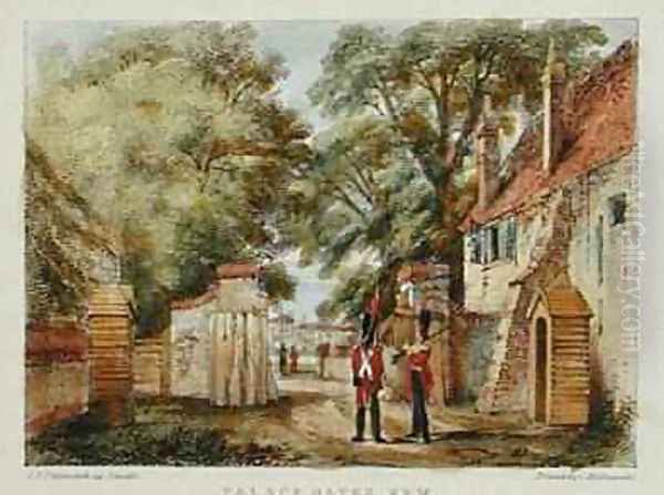 Palace Gates, Kew, plate 3 from Kew Gardens A Series of Twenty-Four Drawings on Stone, engraved by Charles Hullmandel 1789-1850 published 1820 - view 1