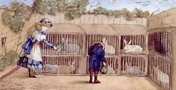 Feeding the Rabbits, 1883 - view 1