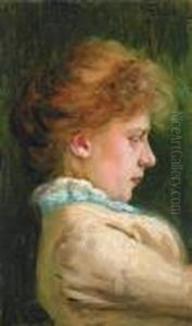 Portrait D'une Jeune Femme by Konstantin Egorovich Egorovich Makovsky