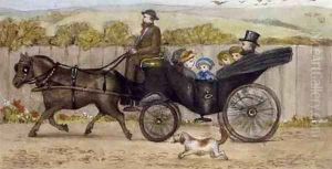 In the Carriage, Addiscombe, 1883 by Rosa Petherick