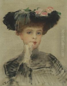 La Parisienne by Konstantin Egorovich Egorovich Makovsky