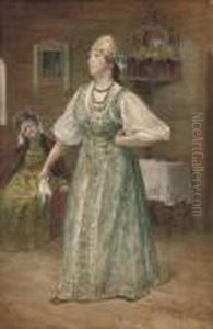 Boyarina Dancing by Konstantin Egorovich Egorovich Makovsky