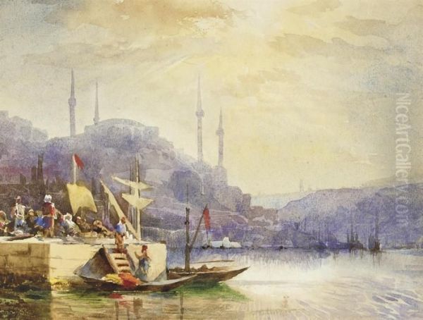 Unloading Boats On The Bosphorous - view 1
