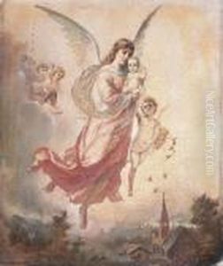 Angel De La Guarda by Konstantin Egorovich Egorovich Makovsky