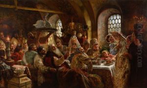 A Boyar's Wedding Feast by Konstantin Egorovich Egorovich Makovsky