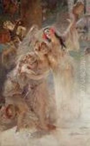 Three Dancers, Study For Death Of Petronius by Konstantin Egorovich Egorovich Makovsky