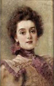 Russian Beauty by Konstantin Egorovich Egorovich Makovsky