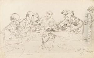 At The Table by Vladimir Egorovic Makovsky