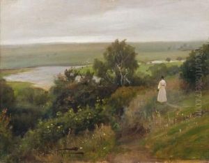 Jeune Fille Dans La Campagne by Vladimir Egorovic Makovsky