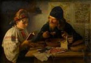Rest On The Way From Kiev (pilgrim) by Vladimir Egorovic Makovsky