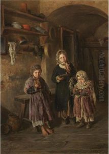 Three Waifs by Vladimir Egorovic Makovsky