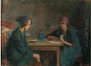 La Voyante Avec Une Jeune Fille by Vladimir Egorovic Makovsky