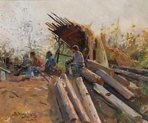 Fishermen In The Berezovsky District by Vladimir Egorovic Makovsky