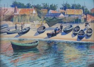Lodzie Rybackie Na Brzegu Lodzie Rybackie Na Brzegu