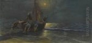 Rybacy Wyruszajacy Na Nocny Polow