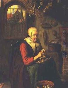 Paring Apples by Abraham de Pape