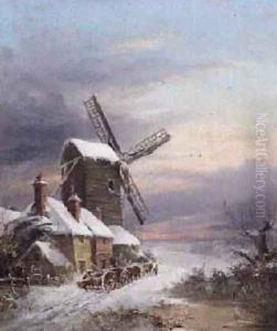 A windmill in winter, 1876 by Henry Maurice Page