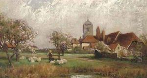 Returning home at dusk by Henry Maurice Page