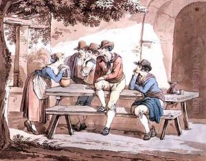 Under the Pergola by Bartolomeo Pinelli