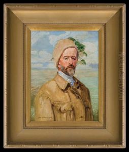 Selfportrait With Maple Tree Branch
