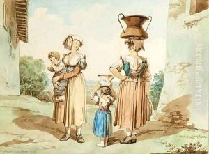 Italian peasants carrying water by Bartolomeo Pinelli