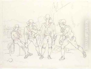 Four men playing boules Four men playing boules