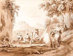 Washing place at Tivoli with the river Monticelli and Palombara Washing place at Tivoli with the river Monticelli and Palombara